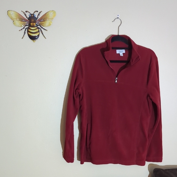 croft & barrow Jackets & Blazers - Croft & Barrow Red Fleece Pullover